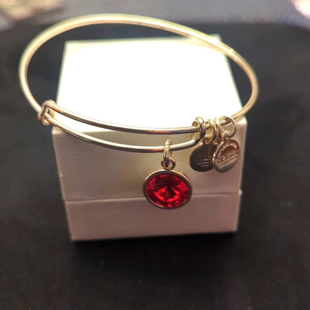 Alex and Ani Garnet (Red) color gem bracelet. Great price! Like new